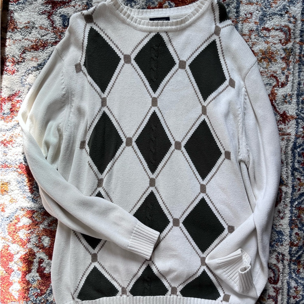 dockers white and green sweater